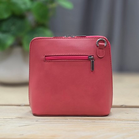 Leather Cross Body Handbag in Salmon Pink Leather Cross Body Handbag in Salmon Pink