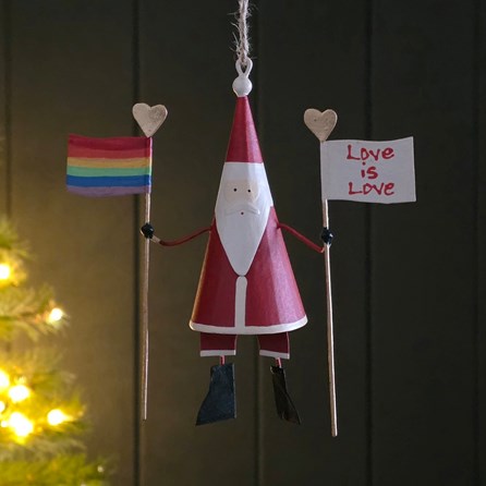 Love is Love Pride Santa Hanging Christmas Decoration