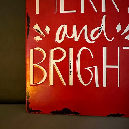 'Merry & Bright' Metal Hanging Tag 'Merry & Bright' Metal Hanging Tag