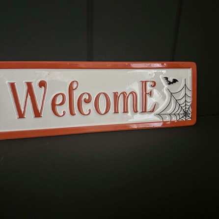 Metal 'A Wicked Welcome' Halloween Sign Metal 'A Wicked Welcome' Halloween Sign