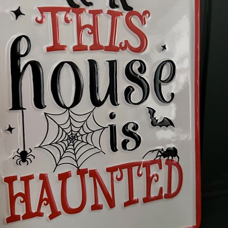 Metal 'This House Is Haunted' Halloween Sign Metal 'This House Is Haunted' Halloween Sign