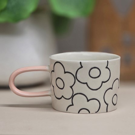 Mono Outline Flower Mug Mono Outline Flower Mug