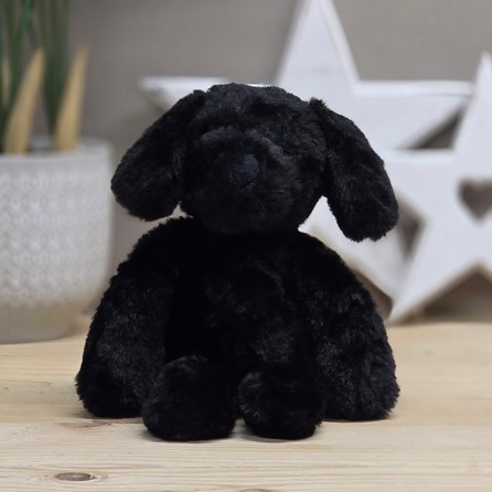 Monty The Plush Long Leg Black Puppy Soft Toy