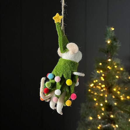 Mouse Dressed As Christmas Tree Hanging Decoration Mouse Dressed As Christmas Tree Hanging Decoration