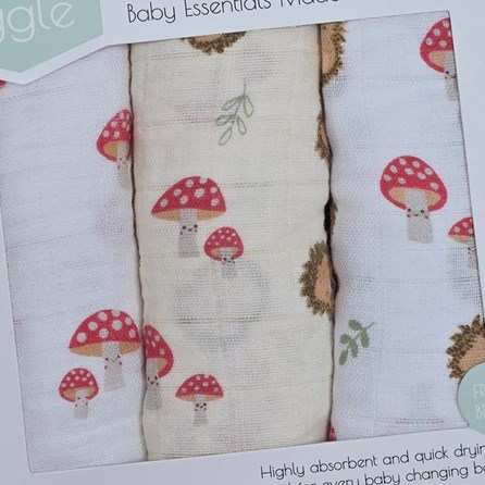 Muslin Squares Set of 3 - Woodland