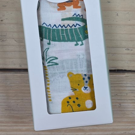 Muslin Swaddle Wrap Blanket - Savanna Animals