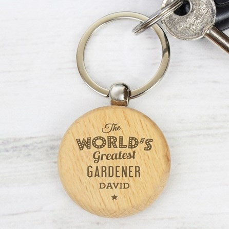Personalised 'The World's Greatest' Wooden Keyring Personalised 'The World's Greatest' Wooden Keyring