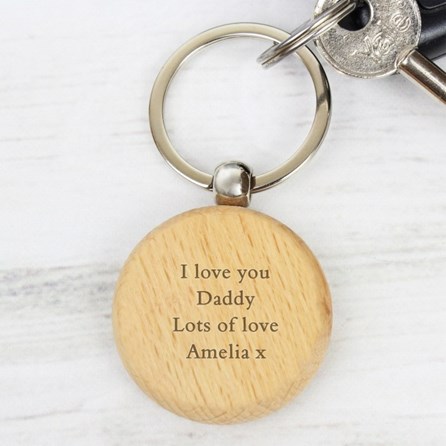 Personalised Solid Beech Wood Keyring Personalised Solid Beech Wood Keyring