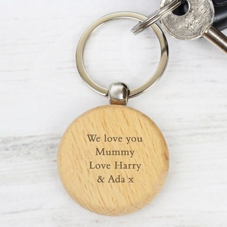 Personalised Solid Beech Wood Keyring Personalised Solid Beech Wood Keyring