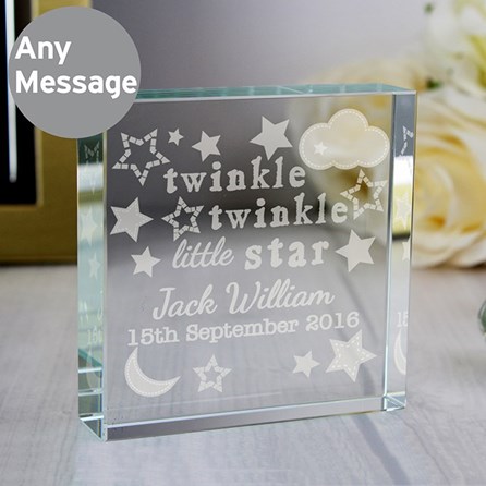 Personalised Child's 'Twinkle Twinkle' Crystal Block Personalised Child's 'Twinkle Twinkle' Crystal Block