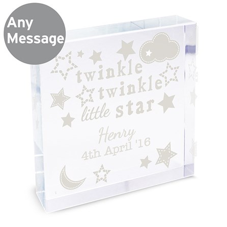Personalised Child's 'Twinkle Twinkle' Crystal Block Personalised Child's 'Twinkle Twinkle' Crystal Block