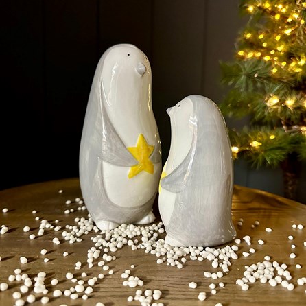 Ceramic Penguin With Star Decoration Ceramic Penguin With Star Decoration