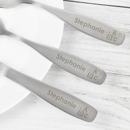 Personalised 3 Piece ABC Cutlery Set Personalised 3 Piece ABC Cutlery Set
