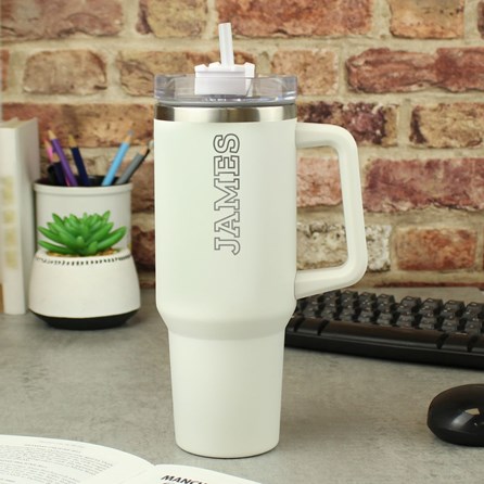 Personalised 40oz White Travel Cup Personalised 40oz White Travel Cup