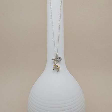 Personalised 925 Silver And Gold Plate Giraffe Necklace Personalised 925 Silver And Gold Plate Giraffe Necklace