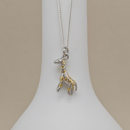 Personalised 925 Silver And Gold Plate Giraffe Necklace Personalised 925 Silver And Gold Plate Giraffe Necklace