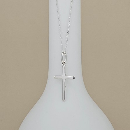 Personalised 925 Silver Christening Cross Necklace Personalised 925 Silver Christening Cross Necklace