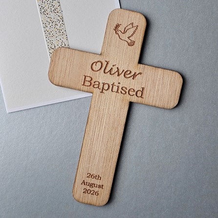 Personalised Baptism Cross Wooden Decoration Personalised Baptism Cross Wooden Decoration