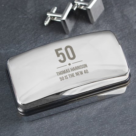 Personalised Birthday Cufflink Box Personalised Birthday Cufflink Box