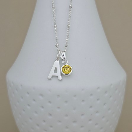 Personalised Birthstone Ball Chain Necklace Personalised Birthstone Ball Chain Necklace