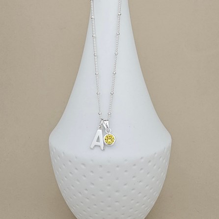 Personalised Birthstone Ball Chain Necklace Personalised Birthstone Ball Chain Necklace