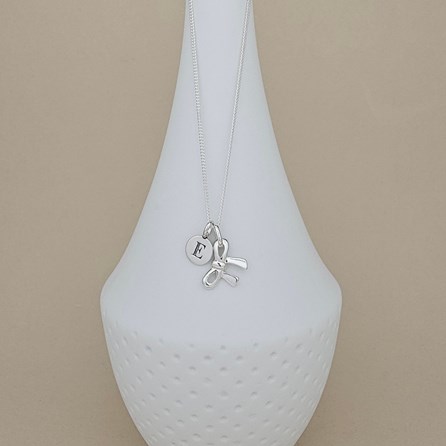 Personalised Bridesmaid Sterling Silver Bow Necklace Personalised Bridesmaid Sterling Silver Bow Necklace