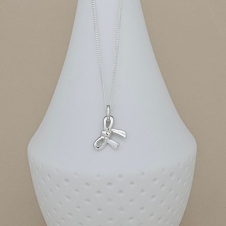Personalised Bridesmaid Sterling Silver Bow Necklace Personalised Bridesmaid Sterling Silver Bow Necklace