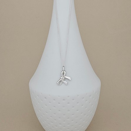 Personalised Bridesmaid Sterling Silver Bow Necklace Personalised Bridesmaid Sterling Silver Bow Necklace
