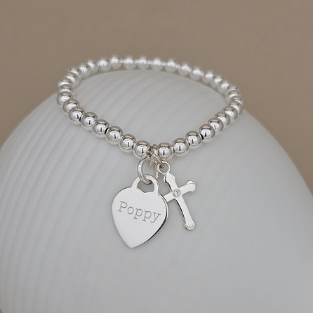 Personalised Children's Confirmation Cross Bead Bracelet Personalised Children's Confirmation Cross Bead Bracelet