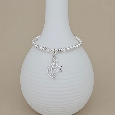 Personalised Children's Eid Moon And Star Bracelet Personalised Children's Eid Moon And Star Bracelet