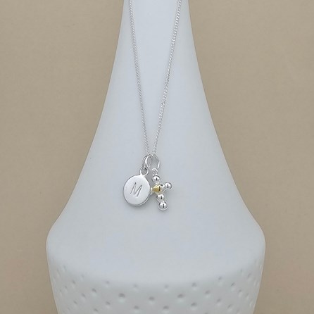 Personalised Children's Two Tone Cross Necklace Personalised Children's Two Tone Cross Necklace