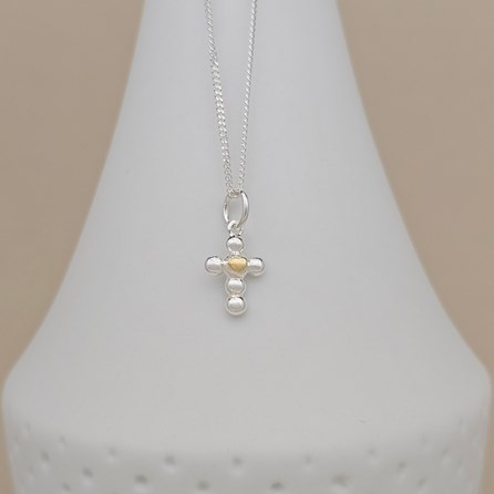 Personalised Children's Two Tone Cross Necklace Personalised Children's Two Tone Cross Necklace