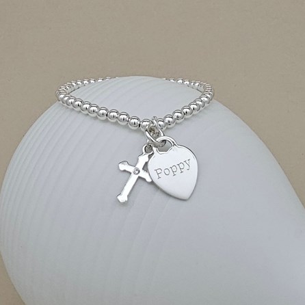 Personalised Child's Confirmation Cross Skinny Bracelet Personalised Child's Confirmation Cross Skinny Bracelet