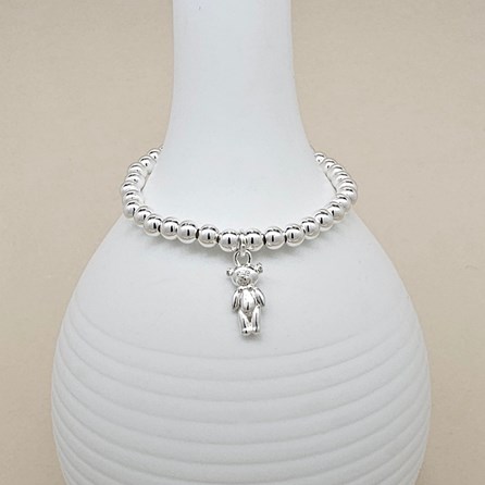 Personalised Child's Silver Teddy Bear Charm Bracelet Personalised Child's Silver Teddy Bear Charm Bracelet