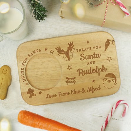 Personalised Coaster Tray For Santa