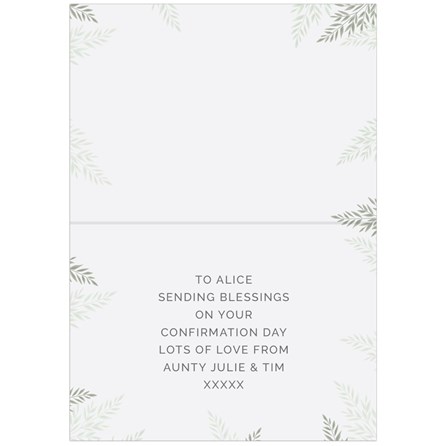 Personalised Confirmation Card Personalised Confirmation Card