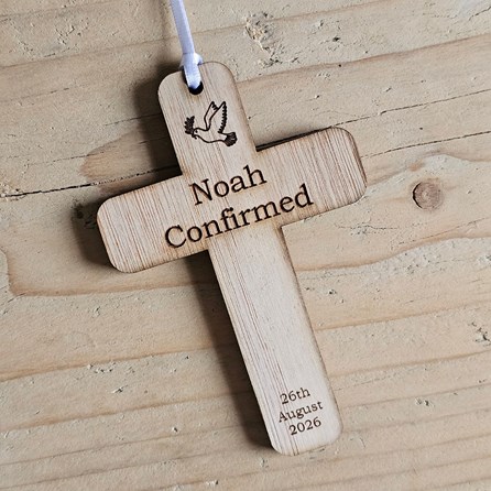 Personalised Confirmation Cross Hanging Decoration Card Personalised Confirmation Cross Hanging Decoration Card