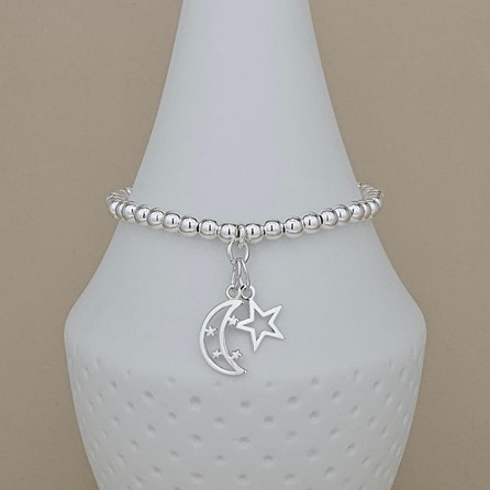 Personalised Eid Moon And Star Charm Bracelet Personalised Eid Moon And Star Charm Bracelet
