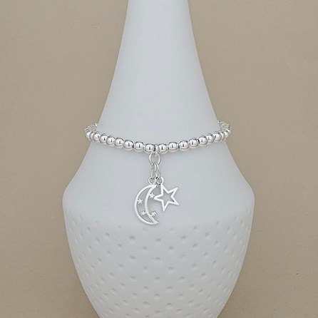 Personalised Eid Moon And Star Charm Bracelet Personalised Eid Moon And Star Charm Bracelet