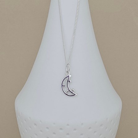Personalised Eid Moon Charm Silver Necklace Personalised Eid Moon Charm Silver Necklace