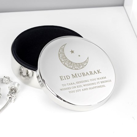 Personalised Eid Round Trinket Box Personalised Eid Round Trinket Box