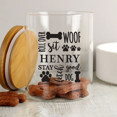 Personalised Glass Dog Treat Jar Personalised Glass Dog Treat Jar