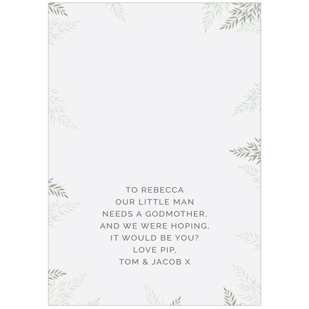Personalised Godparent Card Personalised Godparent Card
