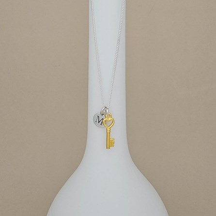 Personalised Gold Plated Key Necklace Personalised Gold Plated Key Necklace