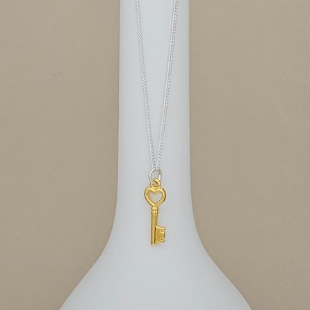Personalised Gold Plated Key Necklace Personalised Gold Plated Key Necklace
