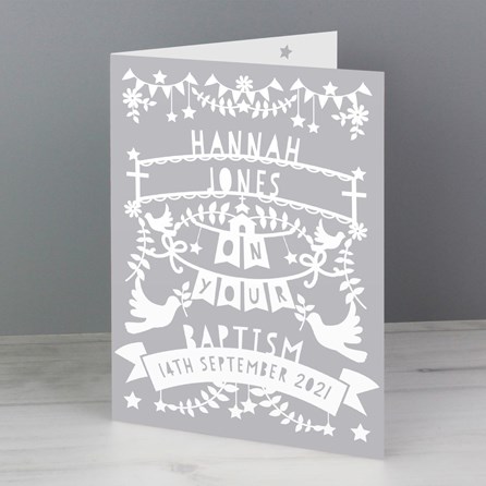 Personalised Grey Papercut Style Card Personalised Grey Papercut Style Card