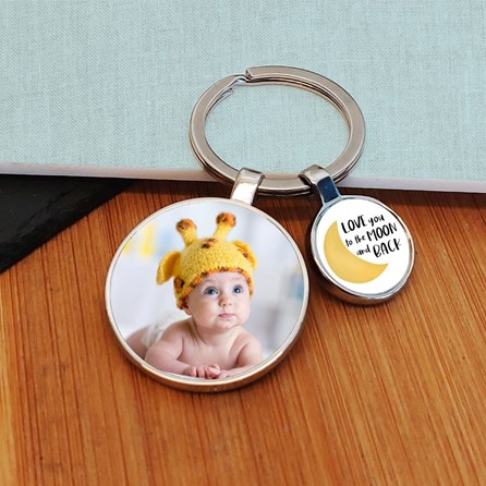 Personalised 'Moon and Back' Photo Keyring Personalised 'Moon and Back' Photo Keyring