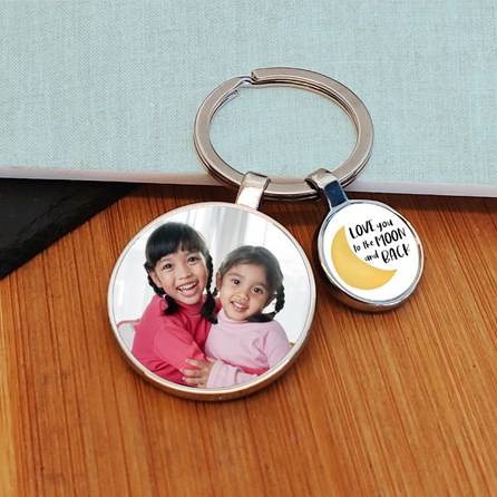 Personalised 'Moon and Back' Photo Keyring Personalised 'Moon and Back' Photo Keyring