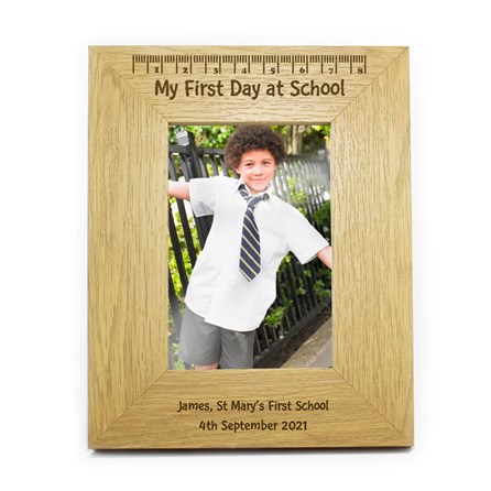 Personalised 'My First Day at School' Wooden Photo Frame Personalised 'My First Day at School' Wooden Photo Frame