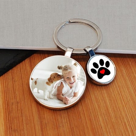 Personalised Pawprint Photo Keyring Personalised Pawprint Photo Keyring